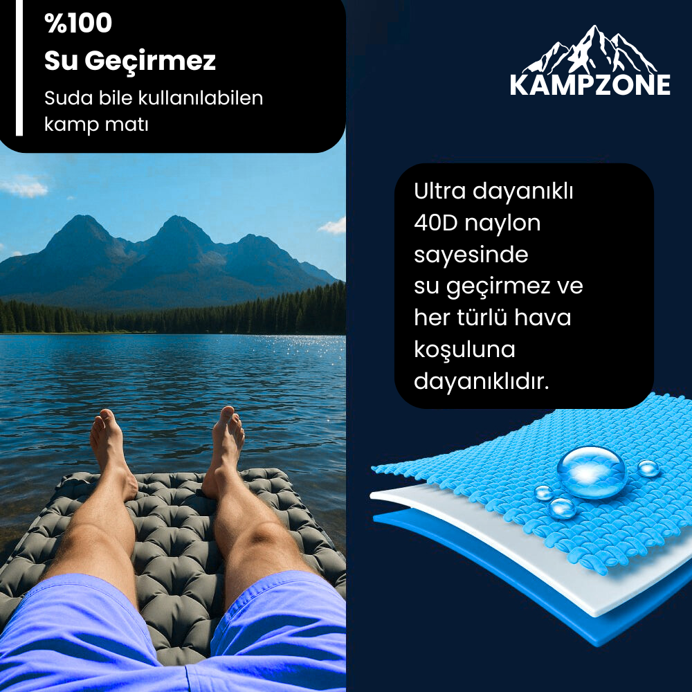 Kampzone - Ultra Hafif ve Kompakt Uyku Matı
