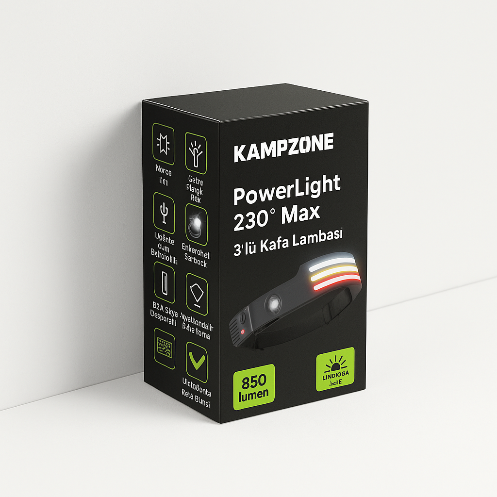 Kampzone PowerLight 230° Max Kafa Lambası 2.0